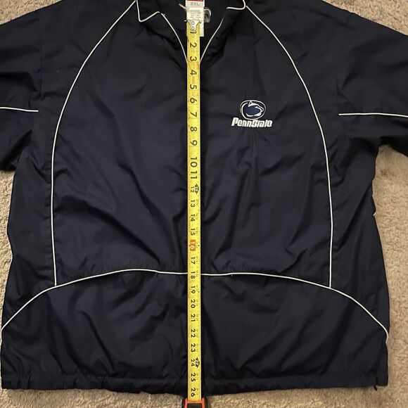 VTG 00s Rawlings Penn State Windbreaker Men’s 2XL Navy Blue Full Zip Jacket - Picture 5 of 7